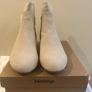 Kourtney-Women's Cream Ankle Boots by Masseys